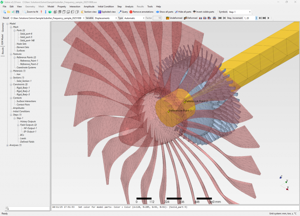 Model tree and meshed bladed disc